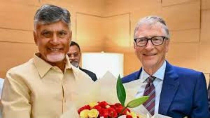 అమరావతిలో బిల్ గేట్స్‌కు సీఎం చంద్రబాబు ఘన స్వాగతం